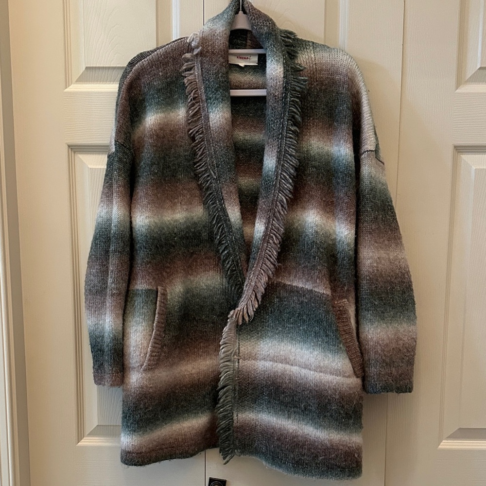 XiRENA Multicolor Striped Teddy Jacket